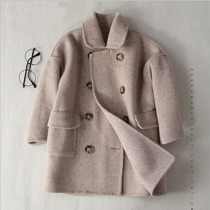 Boys bifacial cashmere big coat child what about the baby in the 2020 Childrens baby the long fleece of the wool the coat of winter