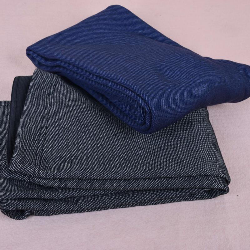 Thêm mã denim giả lớn cộng với phân bón tăng 200 kg chất béo mm mùa thu và mùa đông cộng với quần legging nhung dày eo cao 300 kg nữ áo thun nữ form rộng