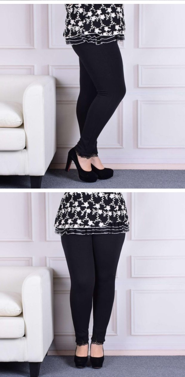 Cộng thêm phân bón XL cho nữ béo mm cộng với quần áo nhung dày mùa đông 200 cân eo cao thêm mặc quần legging nữ béo. các kiểu quần nữ đẹp