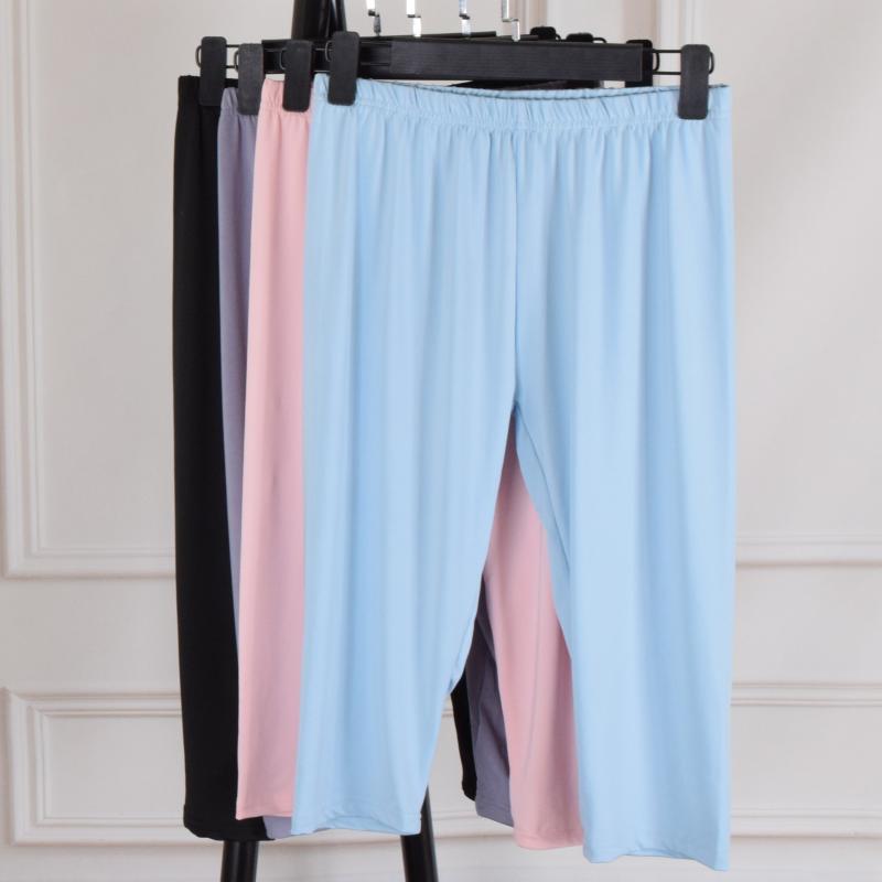 Cộng với chất béo kích thước lớn băng lụa bảy điểm xà cạp phụ nữ mặc mùa hè mới chất béo MM200 £ cao eo stretch quần mỏng 7 quần thể thao nữ dài