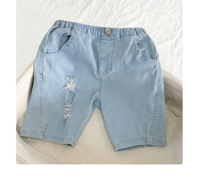 Jaina Beibei Girls Denim Shorts Summer Style Hàn Quốc Wild Western Trend Thin Style Big Kids Hot Pants 200621 - Quần jean