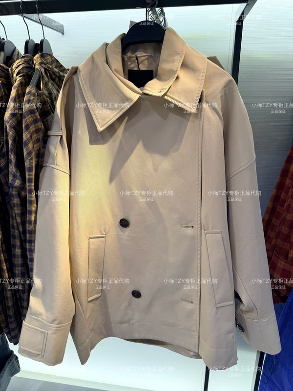 New Arrivals in September Zara Domestic Purchasing Agent Women's Clothing Long-Sleeved Stand-Up Collar Loose Short Trench Coat 5854704 708