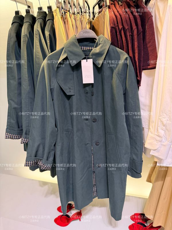 September Zara Domestic Purchasing Agent Women's Clothing Zw Series Long-Sleeved Lapel Mid-Length Windbreaker 3811251 916