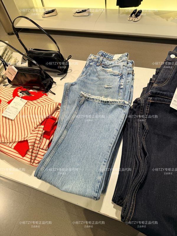 September Zara Domestic Purchasing Agent Women's Clothing Low-Waist Casual Commuting Wide-Leg Jeans 4365223 8727223