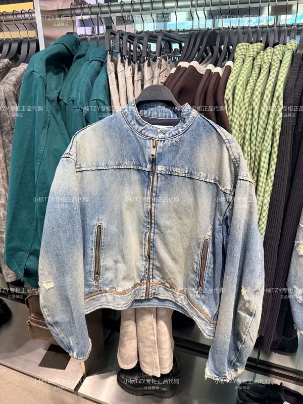October Zara Domestic Purchasing Agent Men's Clothing Cotton-Feel Short Denim Biker Jacket 8062371 427 October Zara Domestic Purchasing Agent Men's Clothing Cotton-Feel Short Denim Biker Jacket 8062371 427