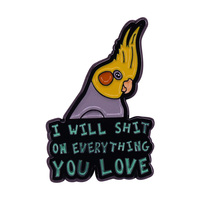 Cute parrot animal badge