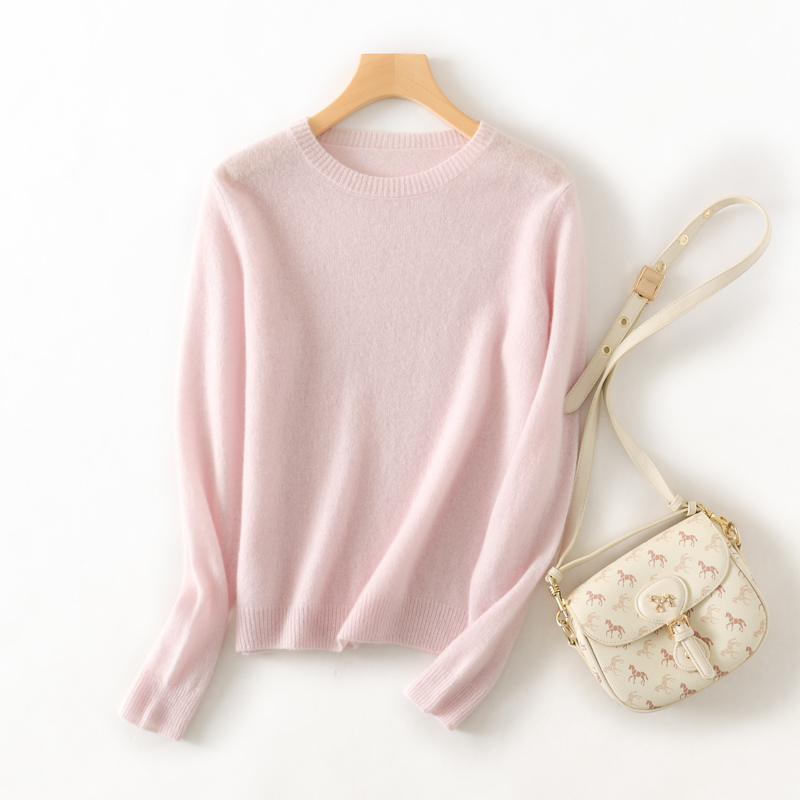 100% Pure Cashmere Round Neck Women's Warm Inner Knitwear Autumn and Winter Thin Soft and Luxurious Sweater Base Layer