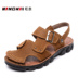 Muốn mùa hè da nam dép Baotou giày đi biển nam chống trượt mềm dưới đáy giày nam trung niên sandal nam da bò Sandal