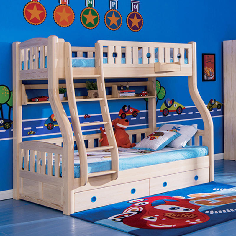 Matsuburg Kingdom Solid Wood Children's Bed Treading Twin Beds Boys bed Storage modern minimalist Cartoon Bed