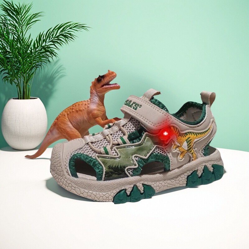 Dileron Kidsren's Shoes, Boys' Sandals, Summer New Baby Light-Up Shoes, Luminous Summer Dinosaur Toe-Cap Breathable Sandals