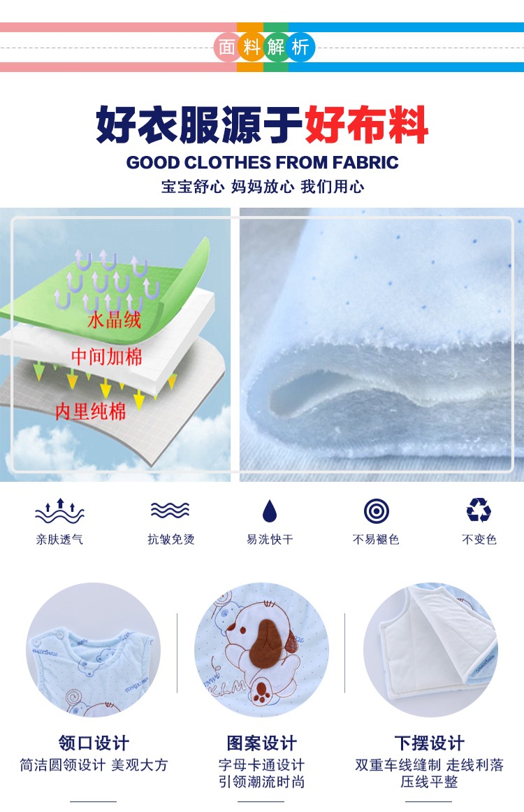 Áo vest cho bé mùa thu và cotton dày cộng với nhung ấm cho nam và nữ áo khoác bé gái