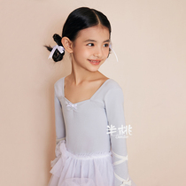 Half Peach Bantao Gift Childrens Dance Clothes Girls Tutu Skirts Toddlers Autumn and Winter Long-Sleeved Gymnastics Training Clothes