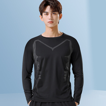 Ice silk long sleeve T-shirt mens summer thin quick-drying clothes breathable loose running training fitness basketball sunscreen top