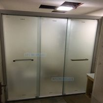 Bathroom partition three-linkage shower room bathroom sliding door three-door full-automatic one-shape custom-made glass wet and dry partition