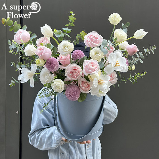 Hangzhou Flower Express intra-city delivery of roses, tulips, hug bucket bouquets, lover’s birthday flower ordering shop