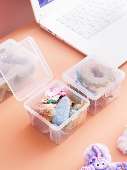 儿童发饰收纳盒皮筋宝宝头绳发卡发夹头饰发箍盒子饰品透明首饰盒