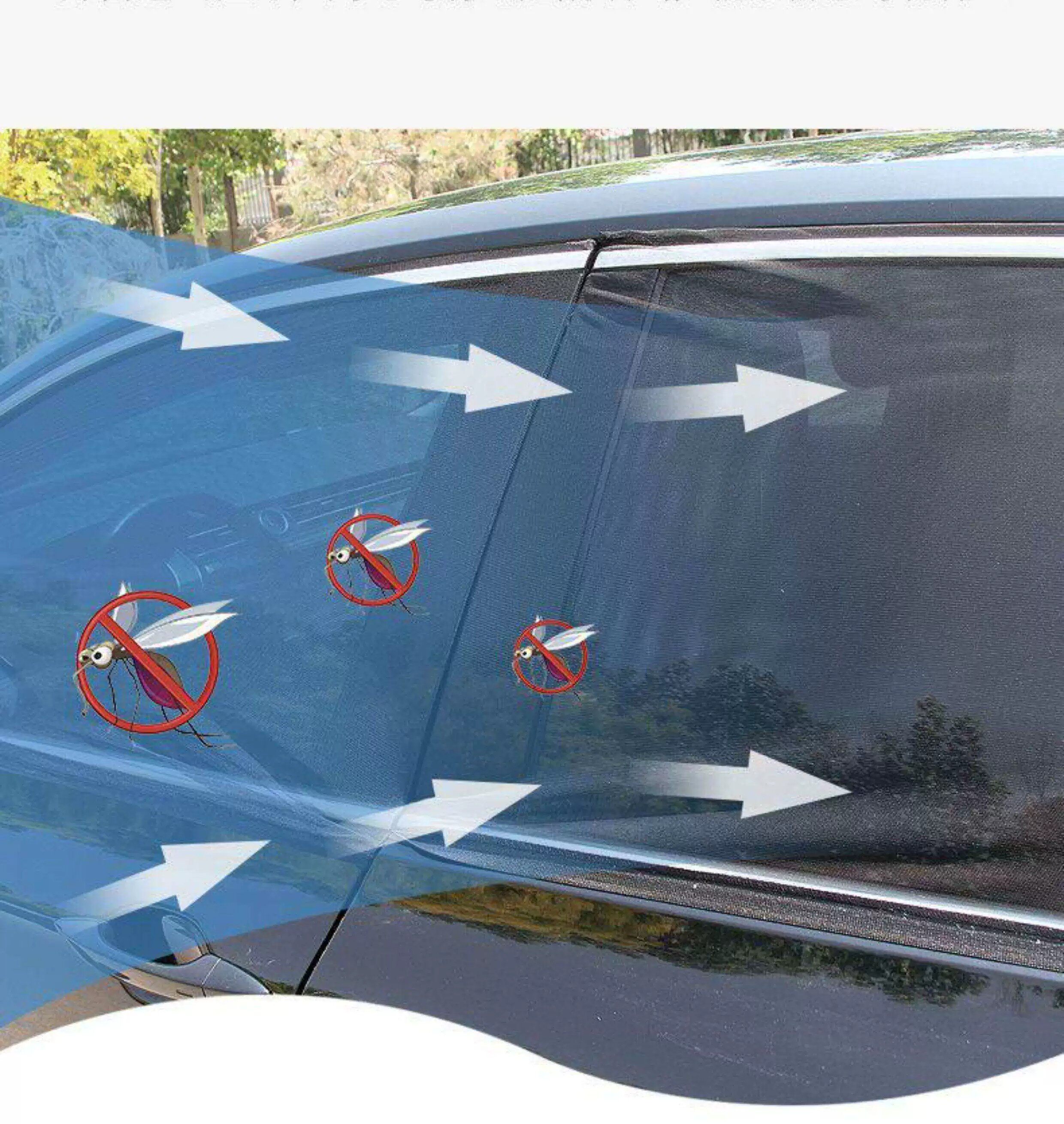 Car mosquito net, sunshade, mosquito-proof, heat-insulating curtain, breathable, cool, privacy-blocking, car window screen, universal type