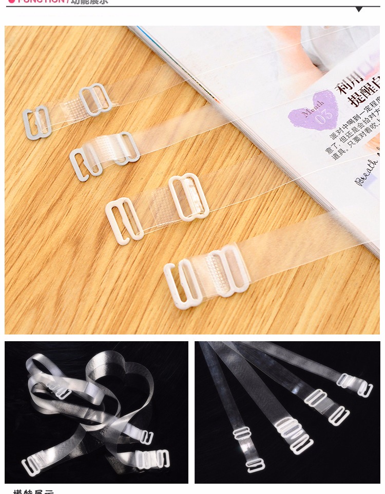 Áo ngực Hàn Quốc vô hình dây đeo vai đẹp trở lại đồ lót dây đeo khóa áo ngực với mở rộng silicone dây đeo áo ngực trong suốt dây áo lót hở lưng gợi cảm