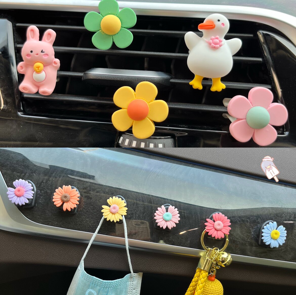 Car Aromatherapy Air Conditioning Vent Creative Cute Daisy Interior Ornament Car Interior Decoration Supplies Daquan