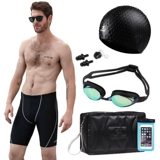 Профессиональные штаны, сексуальная водонепроницаемая плавательная шапочка для плавания, комплект, снаряжение, мужской купальник