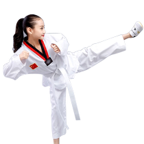 Pure coton taekwondo Childrens Long manches manches courtes Costume Adultes Garçon dhiver Taekwondo First School Coach vêtements