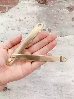 Camphor wooden box thousand catties telescopic rod Chinese antique box jewelry box brass support bracket hinge hinge accessories