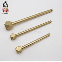 Antique brass straight copper lock latch plug rod pin Chinese door bolt Cabinet door with hole lock hardware copper accessories