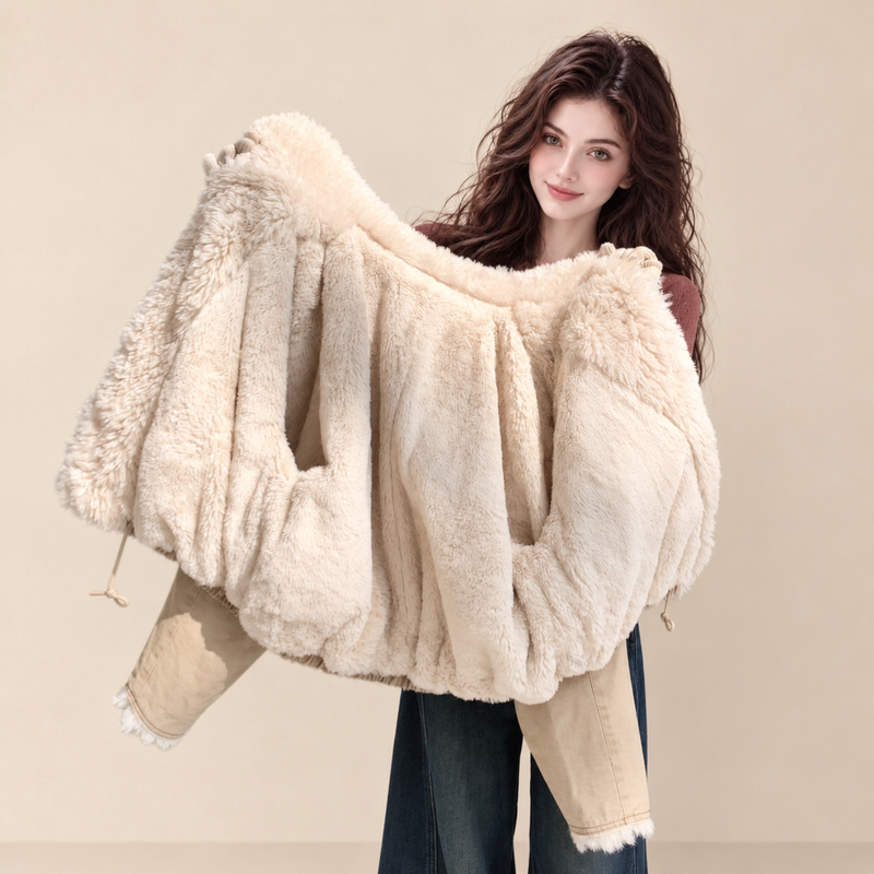 Lum Khaki Lamb Wool Parka for Women, New Winter Model, Popular Hot-Selling Item This Year, Fleece-Lined and Thickened Cotton Jacket Lum Khaki Lamb Wool Parka for Women, New Winter Model, Popular Hot-Selling Item This Year, Fleece-Lined and Thickened Cotton Jacket