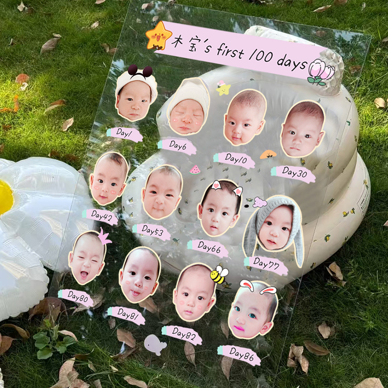 Baby's First Birthday Celebration, Growth Record, Children's Photo Frame, Acrylic Display Stand, Commemorative Album, Printed Photos