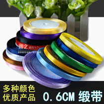 Gold ribbon with silver silk with cake baking color with gift rope packing with bookmarking with butterfly knot gift strap satin ribbon