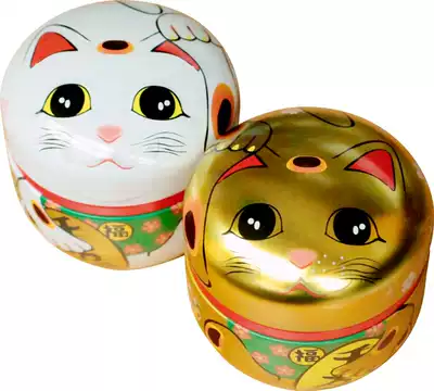 Japanese cute lucky cat 100G capacity small tea sealed storage tank small objects