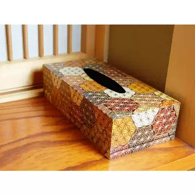 Japanese EMS direct mail: Send Wood fine work Hakone craft gift decoration high-grade handmade wooden decorative tissue box