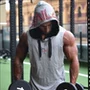 Cơ bắp anh em mùa thu mới thể dục thể thao trùm đầu vest nam chạy bộ phù hợp với vest vest tay áo vest mỏng quần thun nam thể thao