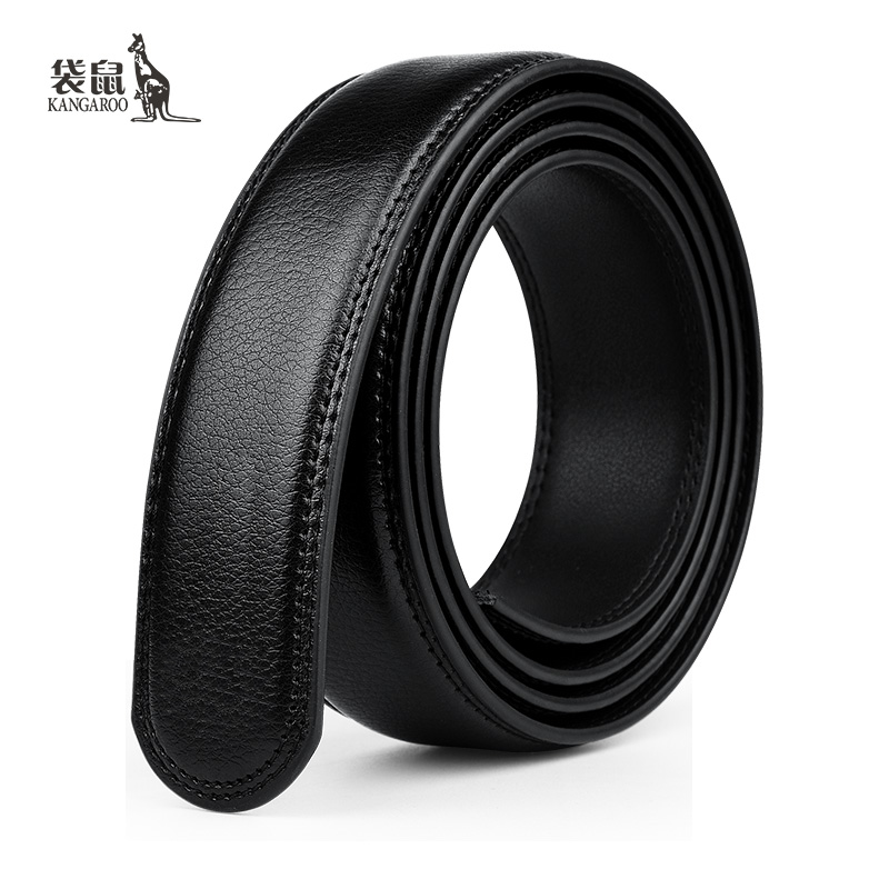 Kangaroo belt body headless male genuine leather fashion business casual cow leather automatic buckle belt not taking the lead in light body