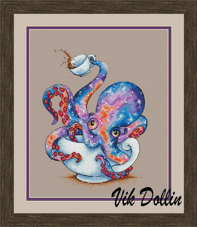 (Tuanbao cross stitch drawing print)Small fresh series DW116 octopus original color pattern