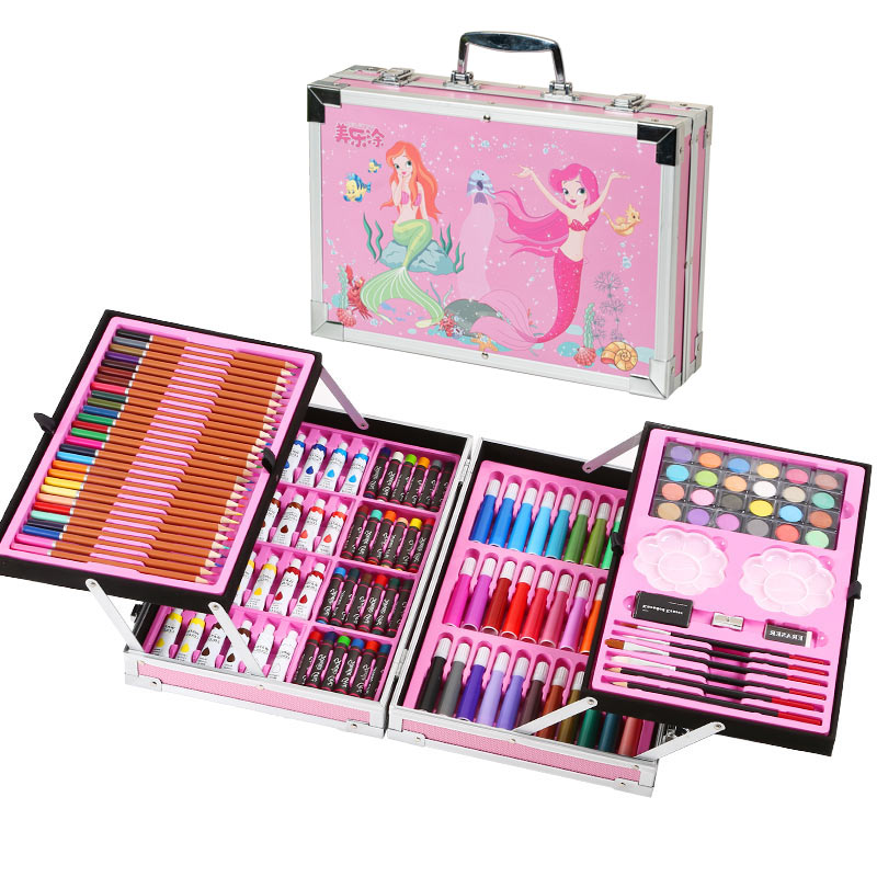 Children's Art Professional Color Pen Set Full Combination Watercolor Pen Painting Tools Paint Set Box