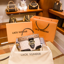 Hong Kong LACKVUMEKR Genuine Leather Box Bag Women 2021 New Tide Handbag Makeup Bag Single Shoulder Sloped Satchel Bag