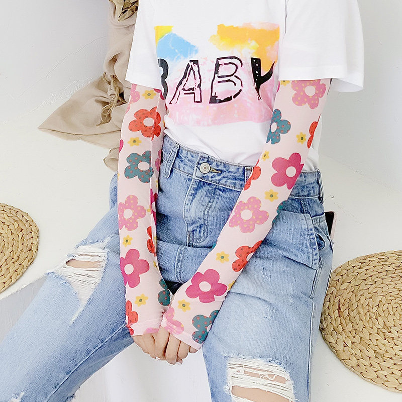 New Japanese net red beauty girl Hyun Ya wind sleeve arm guard ice silk sleeve cute ice sleeve gloves driving artifact