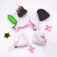 Hai nhân dân tệ cho thấy anime dễ thương tai mèo headband mũ trùm đầu người hầu gái mèo kẹp tóc với chuông kẹp càng cua hàn quốc