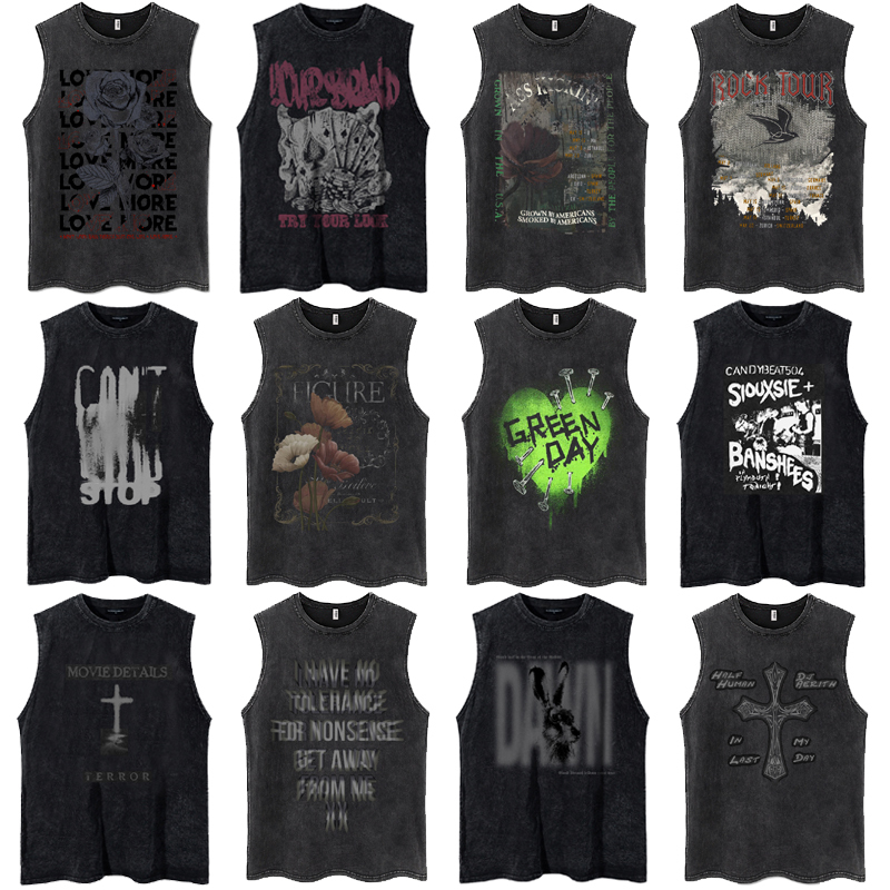 Chic Youth Trendy Hip-Hop Retro Basketball Vest Men's Summer American High Street Loose Sleeveless T-Shirt