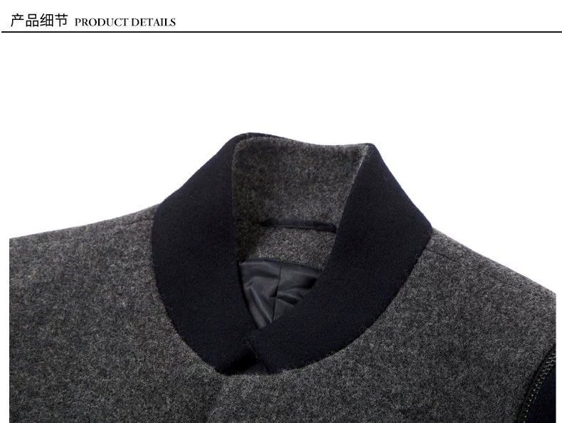 BONI / Fortune Business Men Wool Wool Coat Men Dài phần cổ áo kinh doanh áo khoác lông nam trung niên