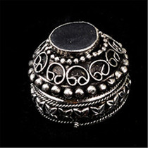 Tibetan hand-made Tibetan silver silk inlaid with turquoise glaze truth ten Phase free box jewelry box