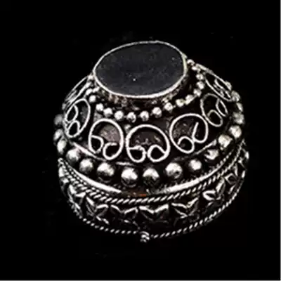 Tibetan hand-made Tibetan silver silk inlaid with turquoise glaze truth ten Phase free box jewelry box