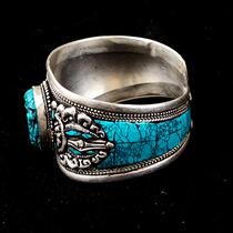 Tibet Zang Yin bracelet inlaid with turquoise bracelet Tibetan features handmade ethnic style bracelet