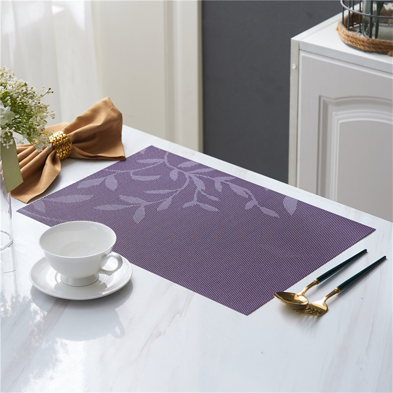 PVC jacquard heat insulation coaster fresh anti-scalding non-slip western restaurant table mat household rectangular placemat bowl mat