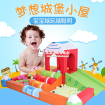 Early education center hall software climbing and sliding combination slide crayon ball pool building block pool activity area soft package game cabin