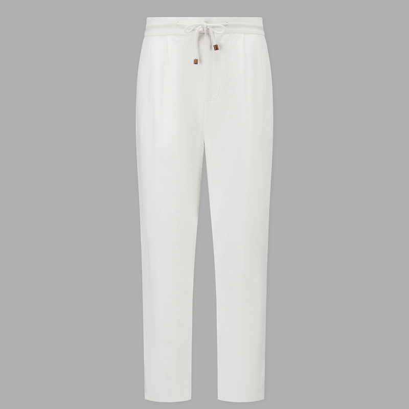 Riches Maitine Bc Same Style Simple Tapered 100% Rain Dew Linen Business Casual Pants Long Pants