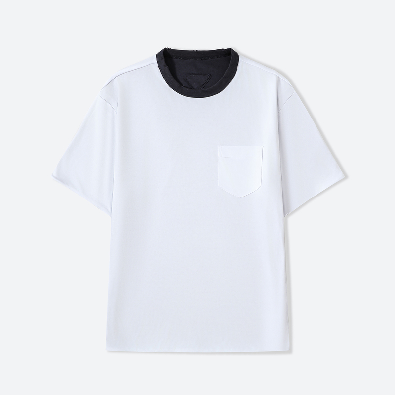 Riches Maitine Pra* Same Style Triangle Logo Long-Staple Pima Cotton Reversible Short-Sleeve T-Shirt