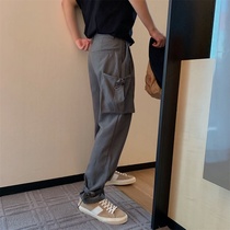 Morning tree three-dimensional cutting style designer lock buckle casual pants mens pants 2020 new Harajuku style