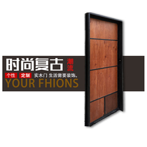 American loft retro fashion wrought iron solid wood door interior door kitchen door bathroom bar door swing door